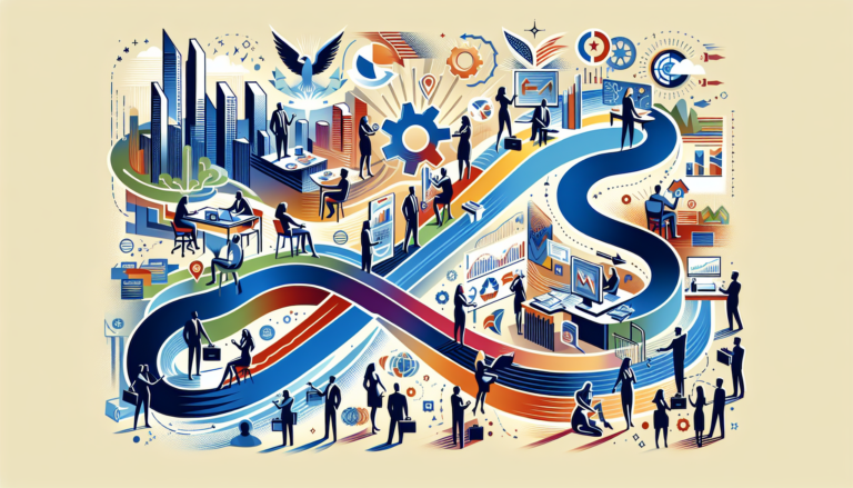 Illustration of feedback loops in business operations emphasizing continuous improvement and customer engagement in modern US and European contexts.